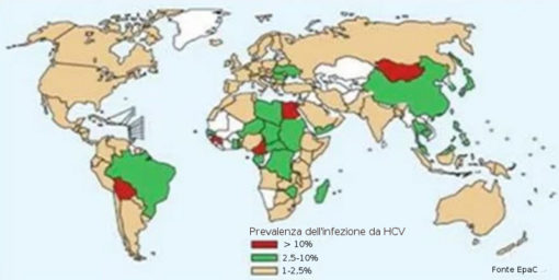 Diffusione dell'epatite C nel mondo